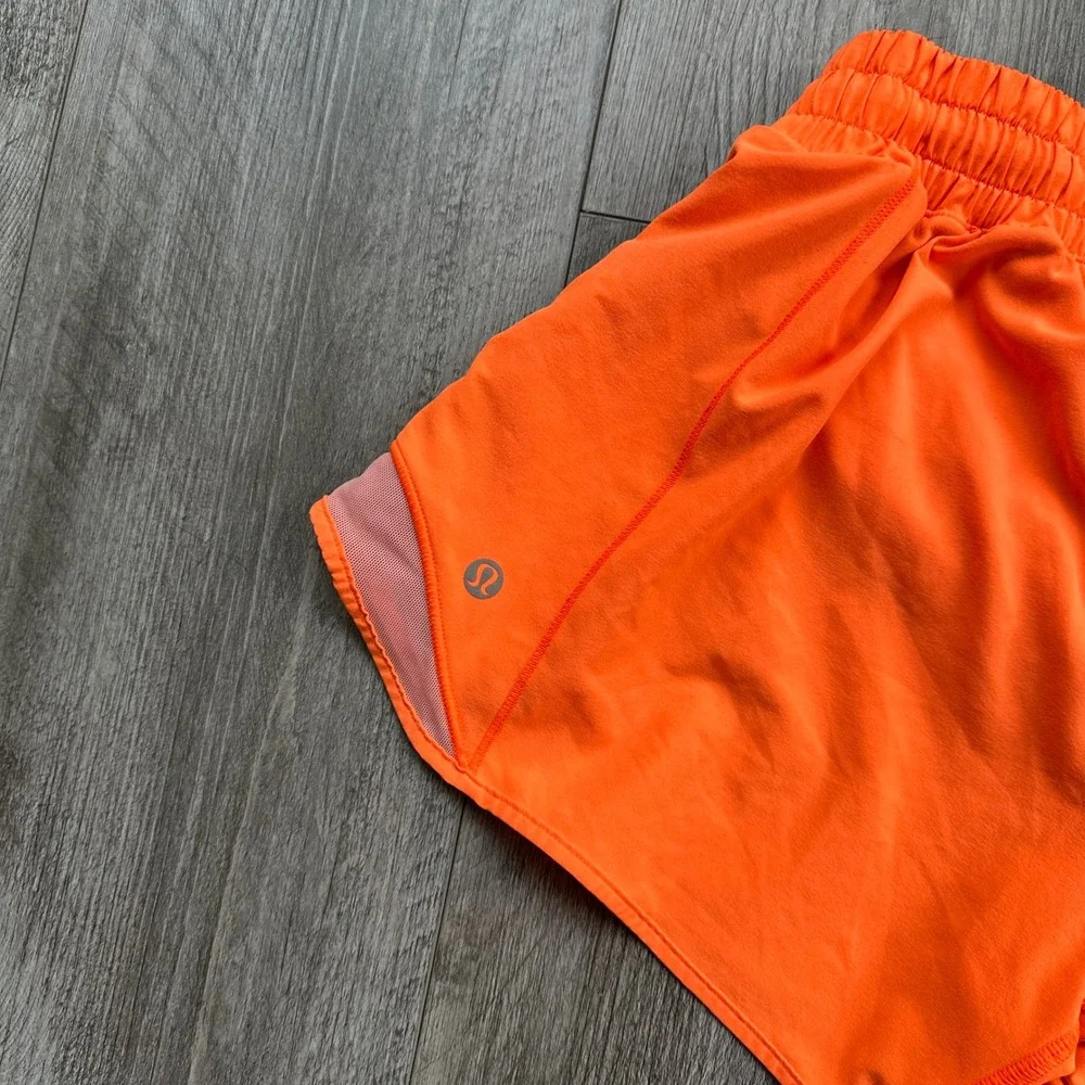 Lululemon Orange Hotty Hot Shorts 4 Tall
